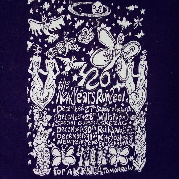 Vintage Y2K Kynda 420 New Year's Run 2001 Band T-Shirt - Picture 1 of 6